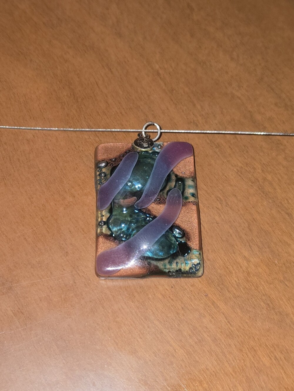 Vintage Fused Dichroic Glass Pendant